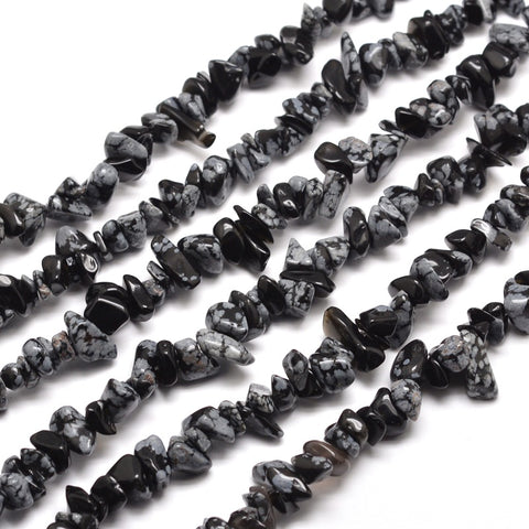 Snowflake Obsidian Chip beads