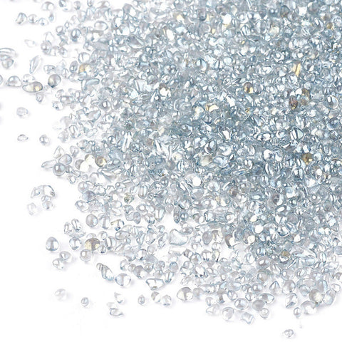 Tiny Silver Glass Beads