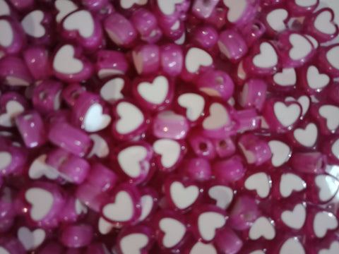 Fuchsia Heart beads