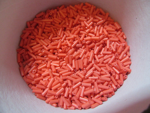 Coral Bugle Beads