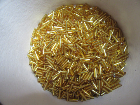 Yellow Gold Bugle Beads