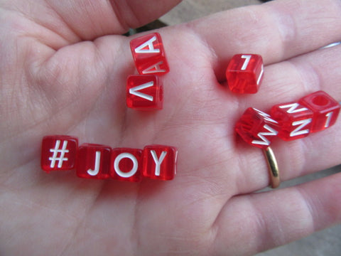 Red & White letters and numbers