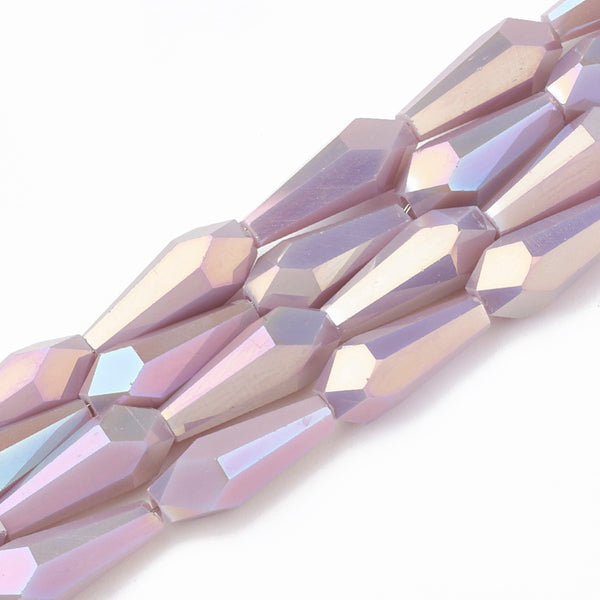 Mauve faceted glass beads