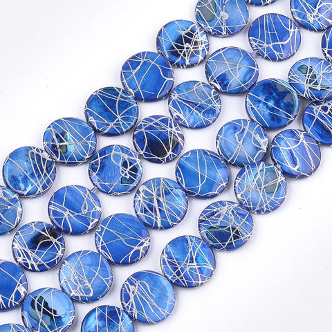 Blue shell beads