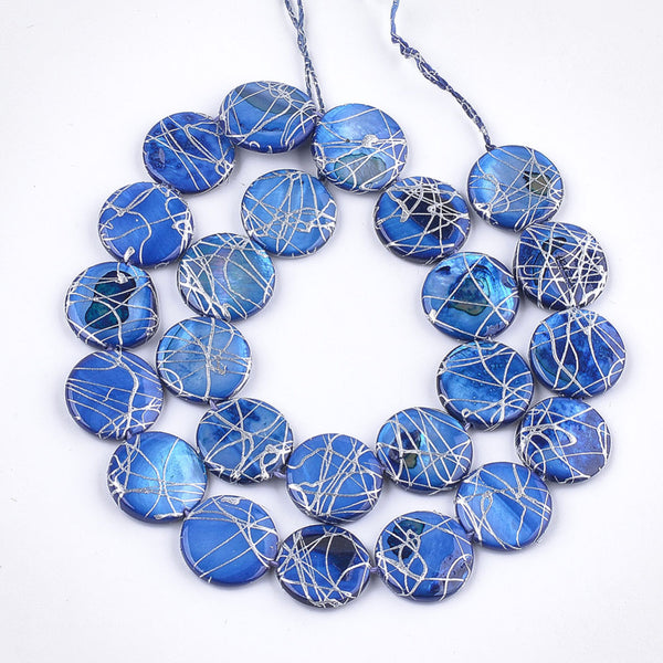 Blue shell beads