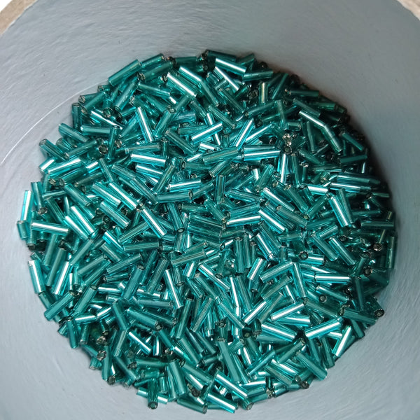 Teal Bugle Beads