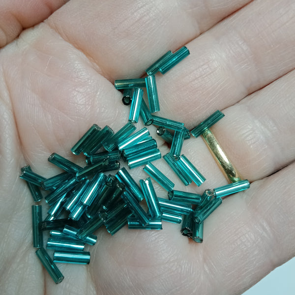 Teal Bugle Beads