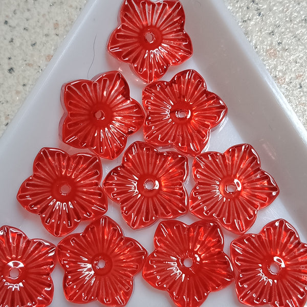 Red Glass flowers