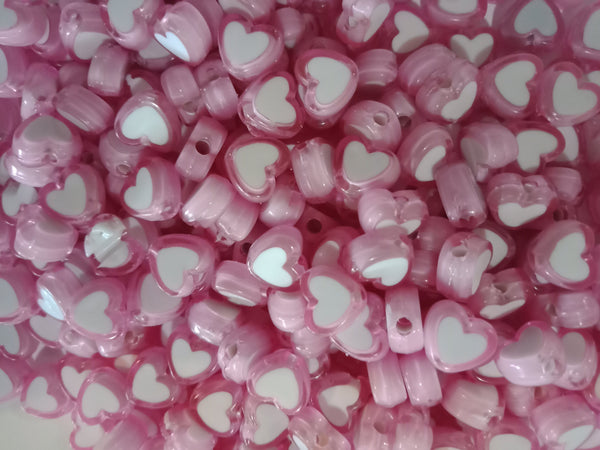 Pink Heart beads