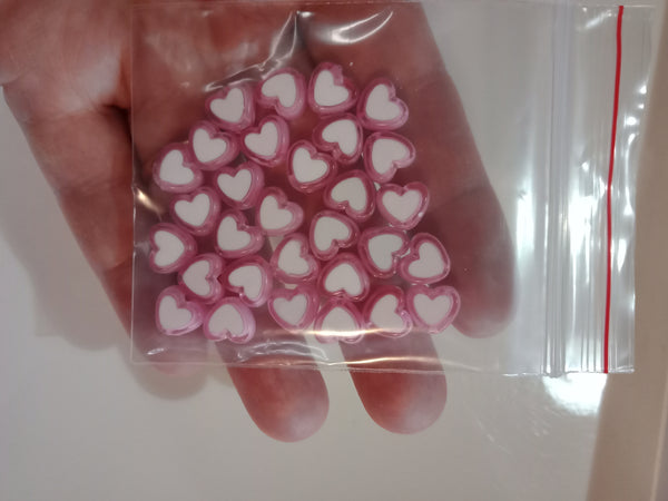 Pink Heart beads