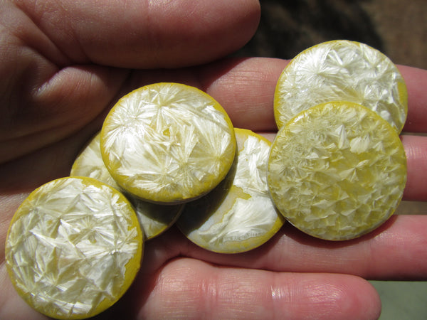 B26 Beads-Vintage Porcelain Rounds- Yellow