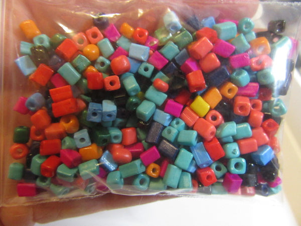 Glass bright opaque square beads