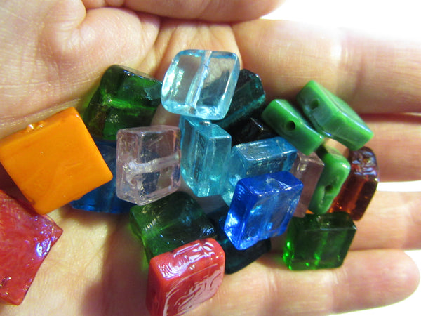 Glass square beads