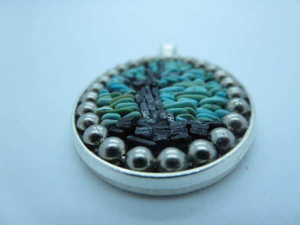 Micro-Mosaic Gemstone Pendant by Karen Baker kbj73