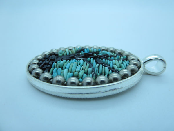 Micro-Mosaic Gemstone Pendant by Karen Baker kbj73