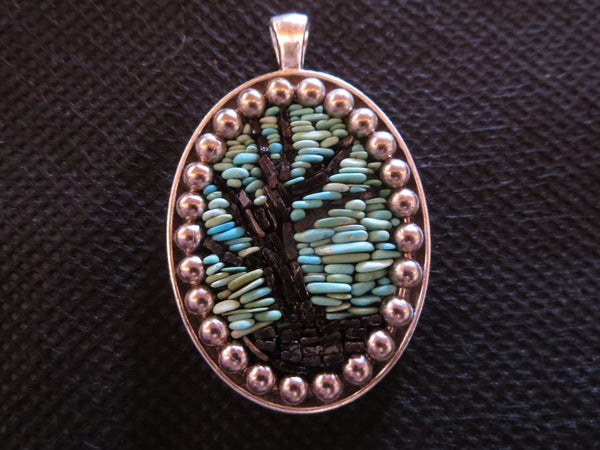 Micro-Mosaic Gemstone Pendant by Karen Baker kbj73