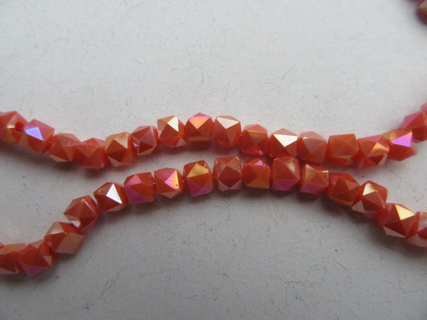 orange faceted glass bead