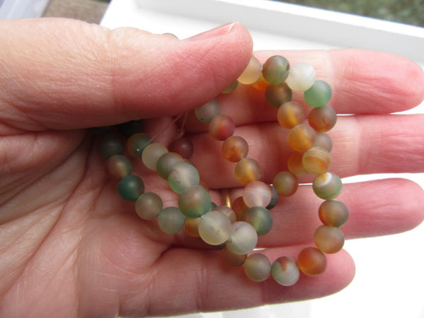 Agate beads small round