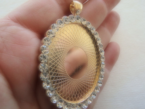 Blinged Blank Oval Gold