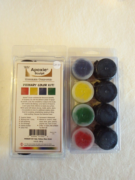 Apoxie Sculpt- Primary Colours: Red Yellow Blue Green