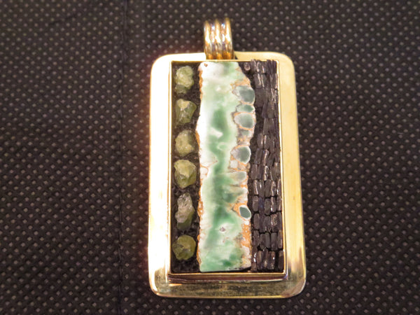 Micro-Mosaic Gemstone Pendant by Karen Baker kbj53