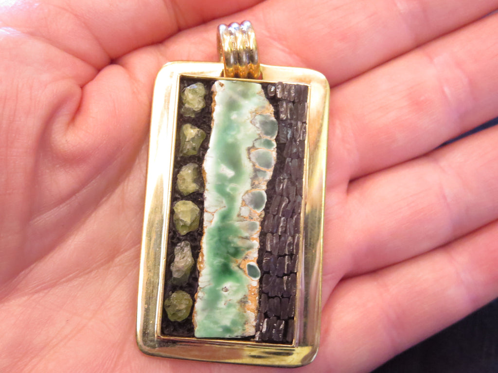 Micro-Mosaic Gemstone Pendant by Karen Baker kbj53