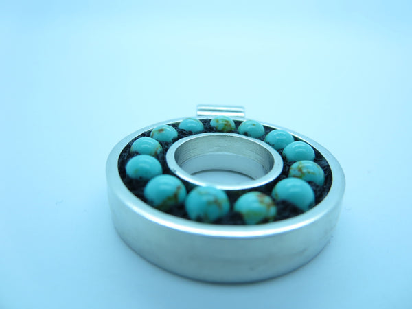 Micro-Mosaic Gemstone Pendant by Karen Baker kbj78